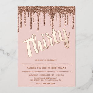 Modern Dusty Pink Rose Gold 30th Birthday 