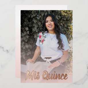 Modern Dusty Pink Rose Gold Quinceanera