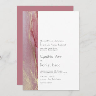 Modern Dusty Pink Wedding Invitation