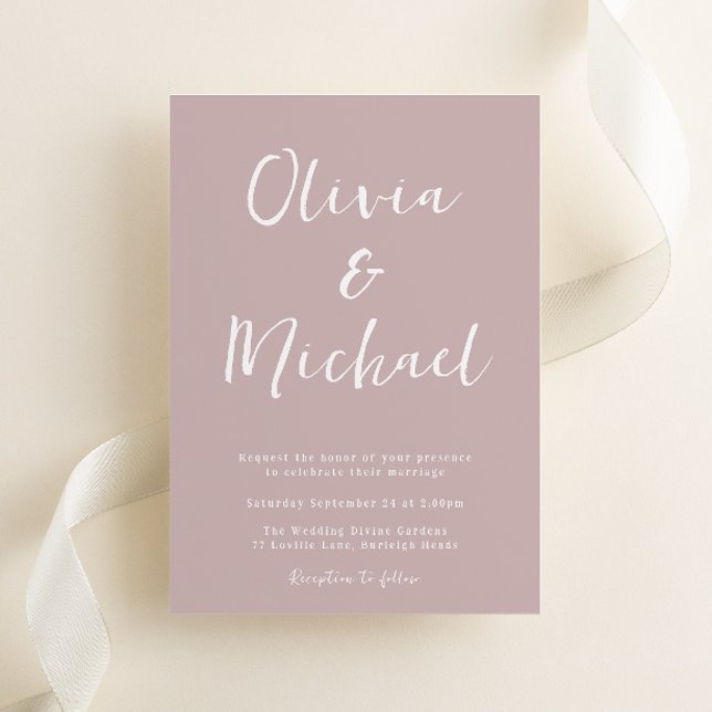 Modern Dusty Pink Wedding Invitation (Creator Uploaded)