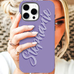 Modern Dusty Purple Minimal Script Name iPhone 16 Pro Max Case<br><div class="desc">Embrace modern minimalism with this sleek Dusty Purple Minimalist Script Name iPhone 16 Pro Max Case. This chic design features your name elegantly displayed in a flowing script against a dusty purple backdrop, creating a look that's both understated and personalised. Perfect for those who appreciate clean lines, simple sophistication, and...</div>