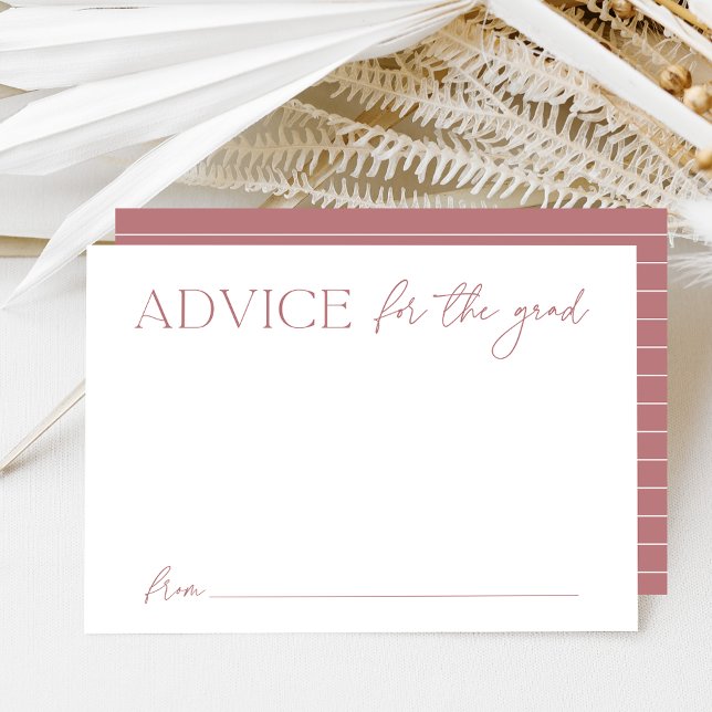 Modern Dusty Rose Advice for the Graduate Enclosure Card (Creator Uploaded)