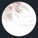Modern Dusty Rose & Blush Rose Wedding Classic Round Sticker<br><div class="desc">Modern Dusty Rose & Blush Rose Wedding Classic Round Sticker - Envelope Seal Favour / Seal

We also have plenty of other Invitation and collections.</div>