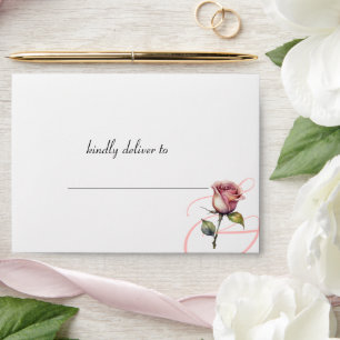 Modern Dusty Rose Blush Wedding Envelope