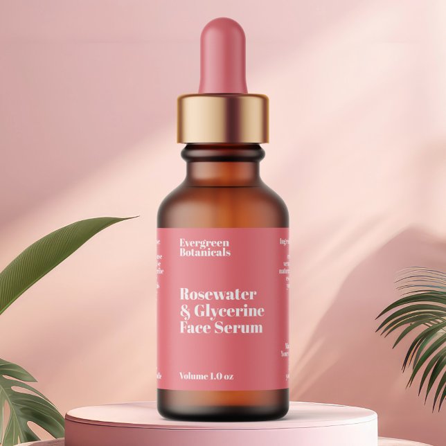 Modern Dusty Rose Cosmetics Dropper Bottle Label (Creator Uploaded)