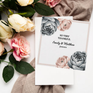 Modern Dusty Rose Designer Thank You Card