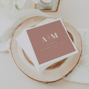 Modern Dusty Rose Elegant Wedding Napkin
