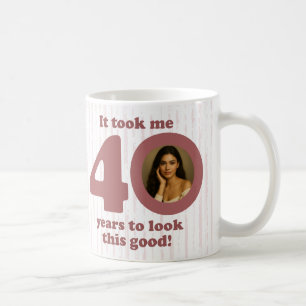 Modern Dusty Rose Fabulous 40th Birthday Women Coffee Mug