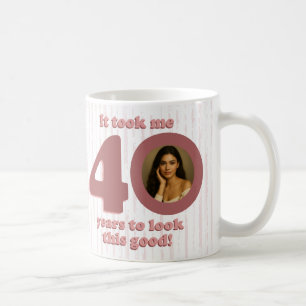 Modern Dusty Rose Fabulous 40th Birthday Women Coffee Mug