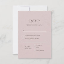 Modern Dusty Rose Menu Choice REVP Card