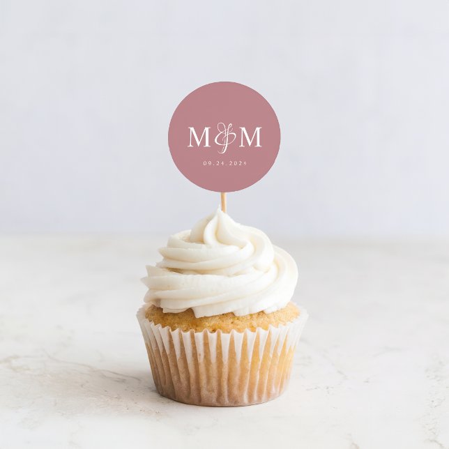 Modern Dusty Rose Monogram Wedding Envelope Seal (Creator Uploaded)