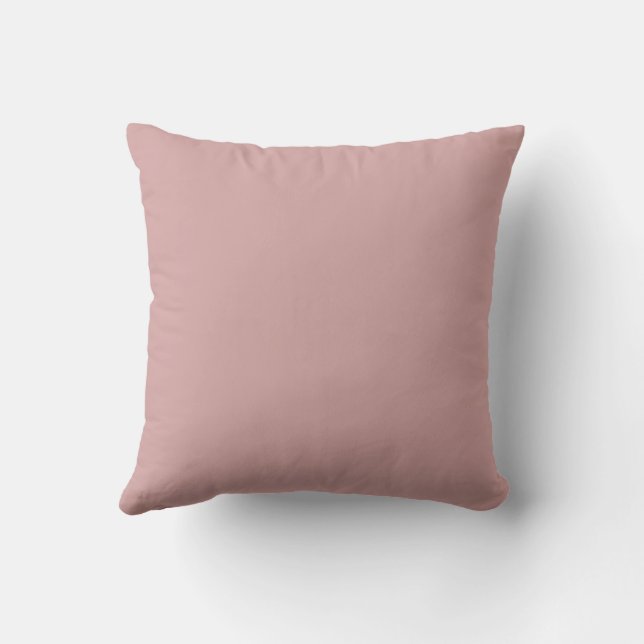 Modern dusty rose pink Plain Solid Colour Cushion (Back)
