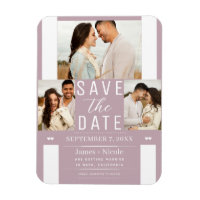 Modern Dusty Rose Pink Save the Date Wedding Photo