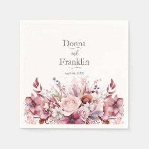 Modern Dusty Rose Pink Wedding Napkin