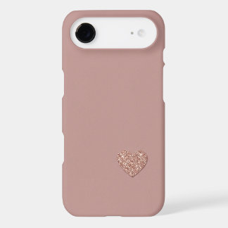 Modern Dusty Rose & Rose Gold Glitter Heart Luxury