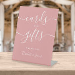 Modern Dusty Rose Signature Script Cards And Gifts Pedestal Sign<br><div class="desc">This elegant dusty rose minimalist cards and gifts sign is perfect for all celebrations. Designed by Thisisnotme©</div>