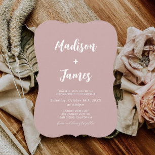 Modern Dusty Rose Wedding  Invitation