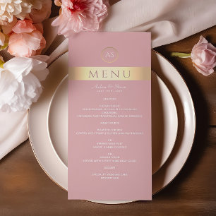Modern Dusty Rose Wedding Menu