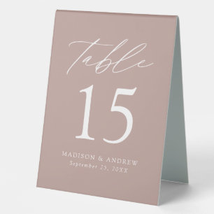 Modern Dusty Rose Wedding Table Number