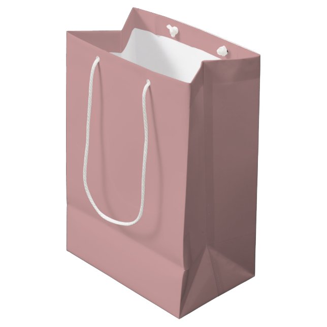 Modern dusty rose white Plain Solid Colour Medium Gift Bag (Front Angled)