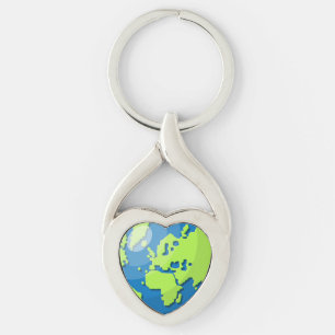 Modern Earth Globe Map – Wanderlust Travel Gift Key Ring