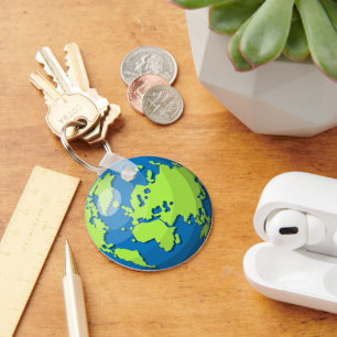 Modern Earth Globe Map – Wanderlust Travel Gift Key Ring