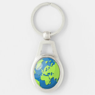 Modern Earth Globe Map – Wanderlust Travel Gift Key Ring