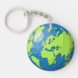 Modern Earth Globe Map – Wanderlust Travel Gift Key Ring