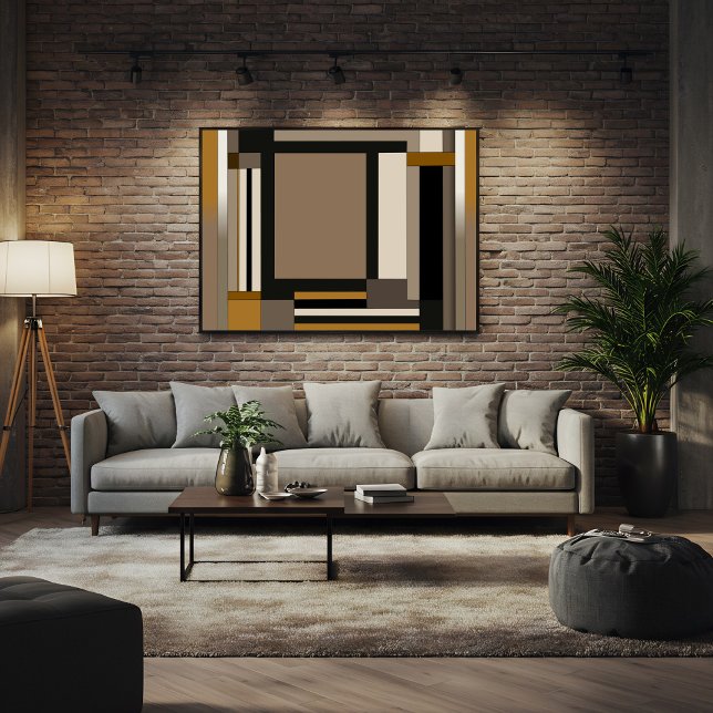 Modern Earth Tone Abstract Geometric Canvas Print (Creator Uploaded)
