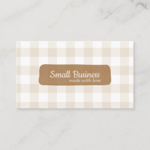 Modern Earth Tone Buffalo Plaid QR CODE Business Card
