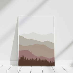 Modern Earth Tone Colour Abstract Landscape Poster