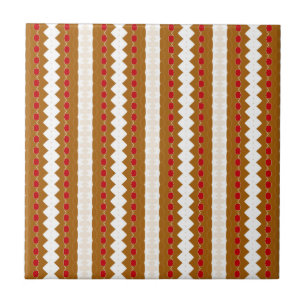 Modern Earth Tone Geometric Pattern Tile