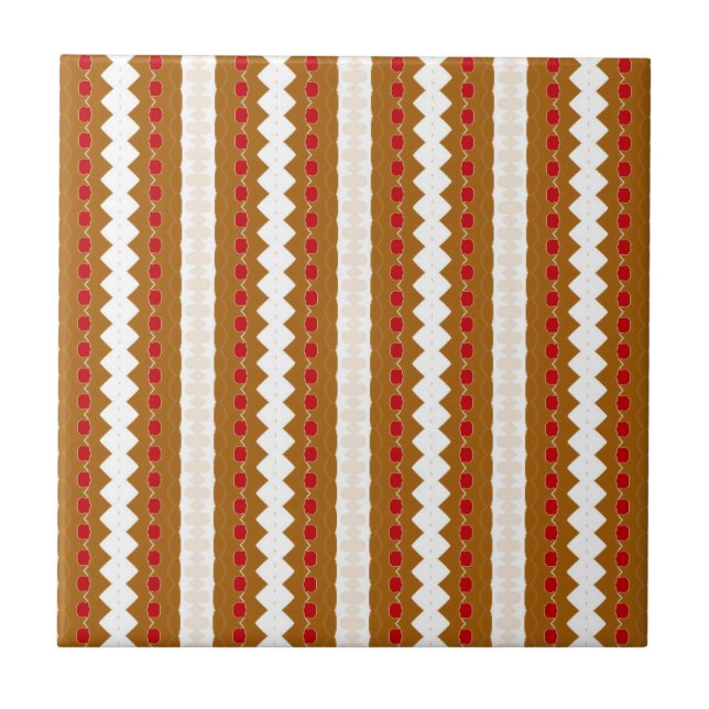Modern Earth Tone Geometric Pattern Tile (Front)