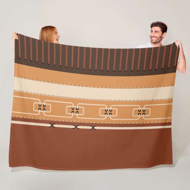 Modern Earth Tone – Minimalist Cozy Home Décor Fleece Blanket (In Situ)