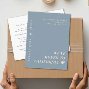 Modern Earth Tone Minimalist Typography Moving Announcement Postcard