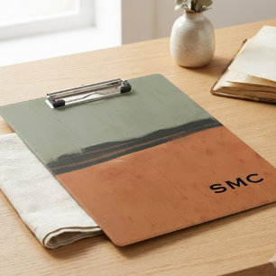 Modern Earth Tone Monogram Clipboard