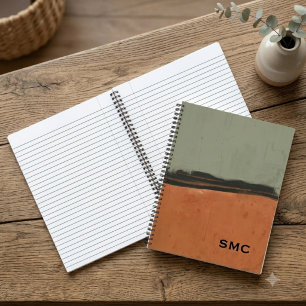 Modern Earth Tone Monogrammed Notebook
