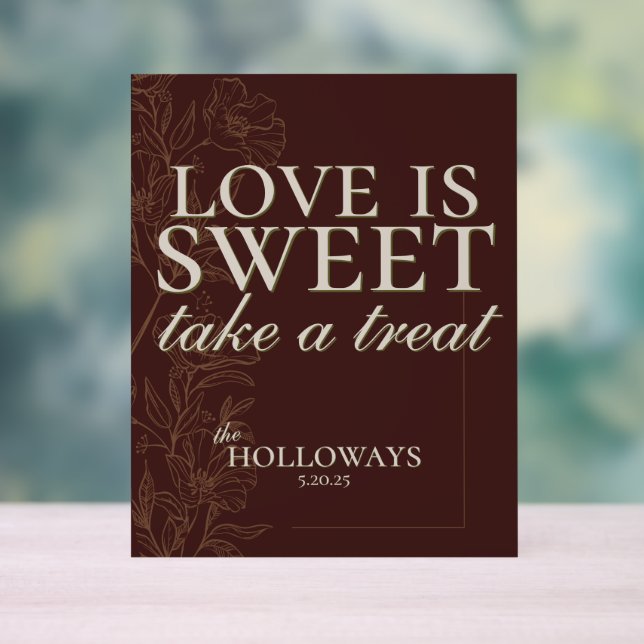  Modern Earth Tone Treat Wedding Table Sign (Neutral)