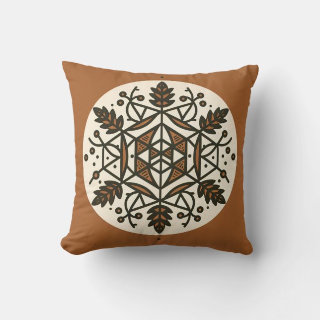 Modern Earth Tones Throw Pillow | Rustic Autumn St (Front)
