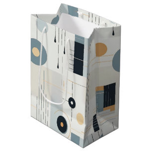 Modern Earthy Abstract Geometric Neutral (2) Medium Gift Bag