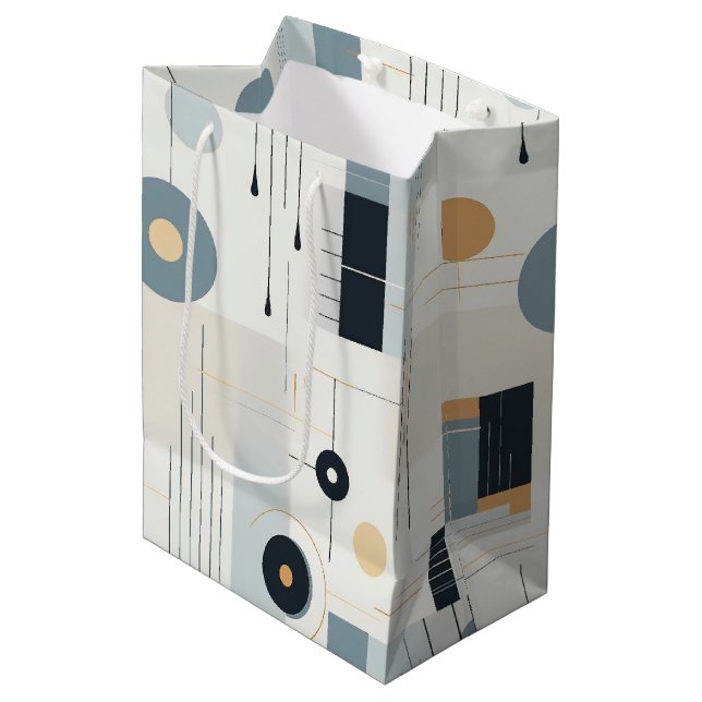 Modern Earthy Abstract Geometric Neutral (2) Medium Gift Bag (Front Angled)