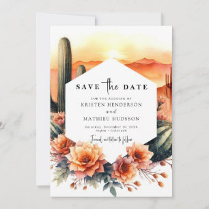 Modern Earthy Cactus Wedding Save The Date