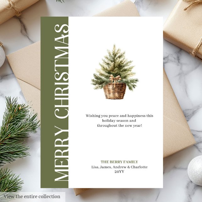 Modern earthy colors Christmas tree greeting card (Modern earthy colors Christmas tree greeting card)