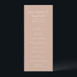 Modern Earthy Neutral Simple Wedding Programme<br><div class="desc">Elegant wedding program featuring a simple and classic design with your names in a modern handwritten script.  A traditional style that is great for an informal or formal wedding.</div>