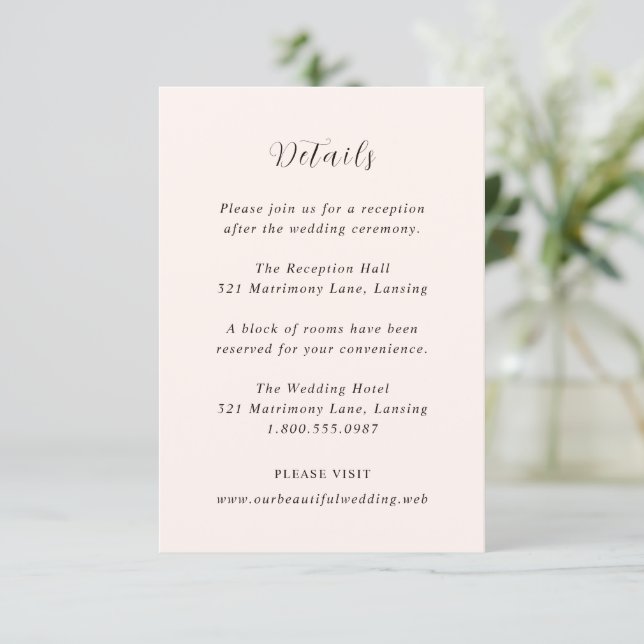 Modern Earthy Neutral Wedding Enclosure Card (Standing Front)