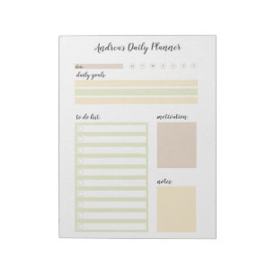 Modern Earthy Personalised Daily Planner Notepad