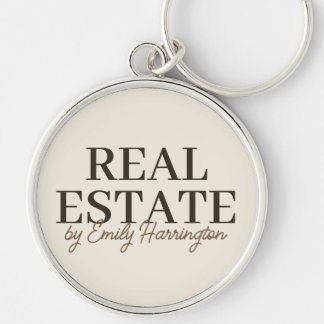 Modern Earthy Real Estate Agent Key Ring
