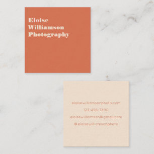 Modern Earthy Terracotta Orange Professional Bold Square Business Card