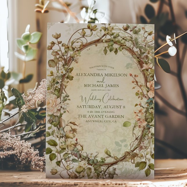 Modern Earthy Tones Boho Floral  Wedding Invitation (Creator Uploaded)