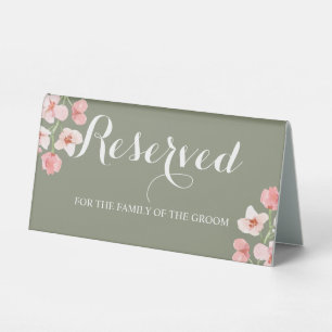 Modern Earthy Watercolor Floral Reserved Sign